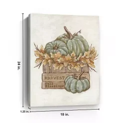 Online Pumpkin Book Stack Canvas Art Print Fall