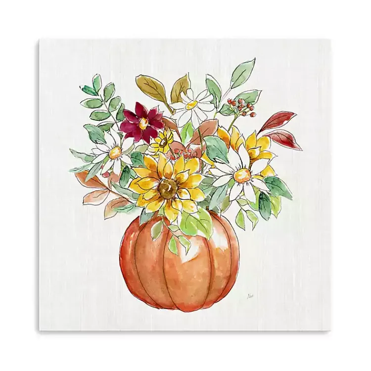 Clearance Pumpkin Fall Bouquet Canvas Art Print, 30x30 Fall