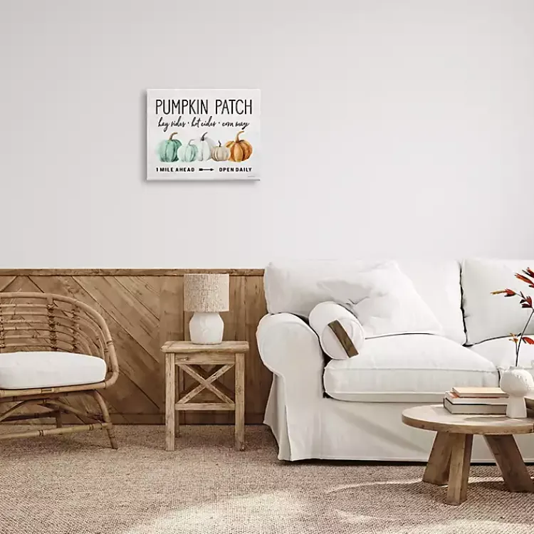 Online Pumpkin Patch Farmhouse Canvas Art Print Fall