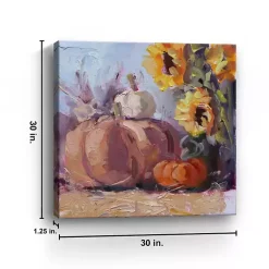 New Pumpkin Patch Sunflowers Canvas Art Print Fall