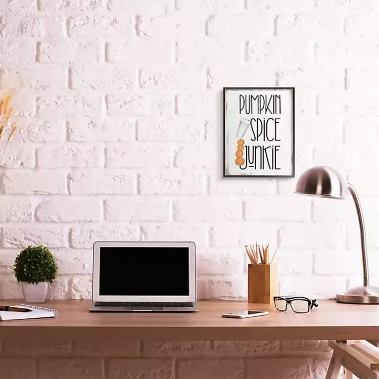 New Pumpkin Spice Junkie Framed Giclee Art Print Fall