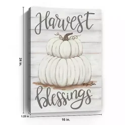 Clearance Pumpkin Stack Harvest Blessings Canvas Art Print Fall