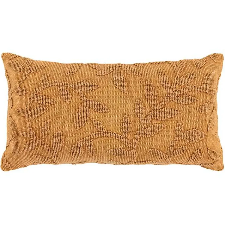 Outlet Pumpkin Stonewash Botanical Pillow Pillows