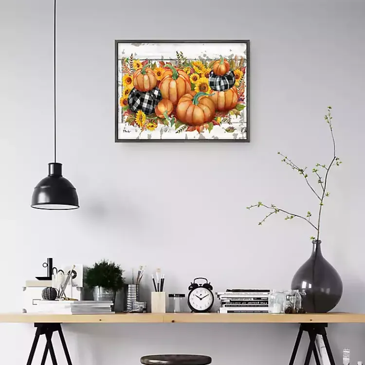 Online Pumpkins and Sunflowers Framed Canvas Art Print Fall
