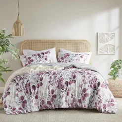 Kirklands Home Comforters|Purple Botanical 3-pc. King Comforter Set