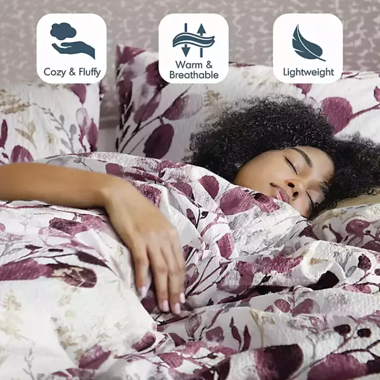 Kirklands Home Comforters|Purple Botanical 3-pc. King Comforter Set