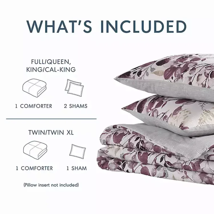 Kirklands Home Comforters|Purple Botanical 3-pc. King Comforter Set