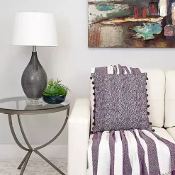 Discount Purple Chalet Striped Fringe Throw Blankets & Throws