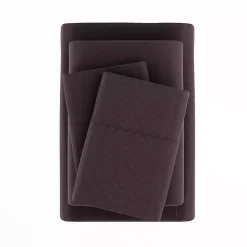 Kirklands Home Bed Sheets|Embossed Checkered 3-pc. Twin Sheet Set Purple