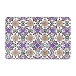 Kirklands Home Bathroom Rugs|Purple Flower Stone Bath Mat