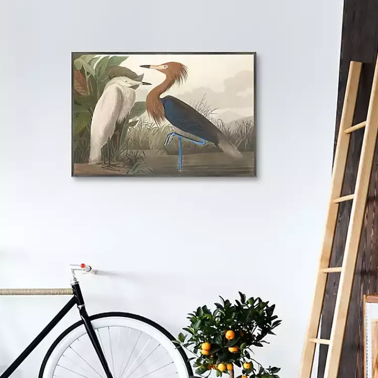 Kirklands Home Canvas Art|Purple Heron Framed Canvas Art Print Multi