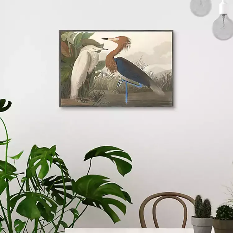 Kirklands Home Canvas Art|Purple Heron Framed Canvas Art Print Multi