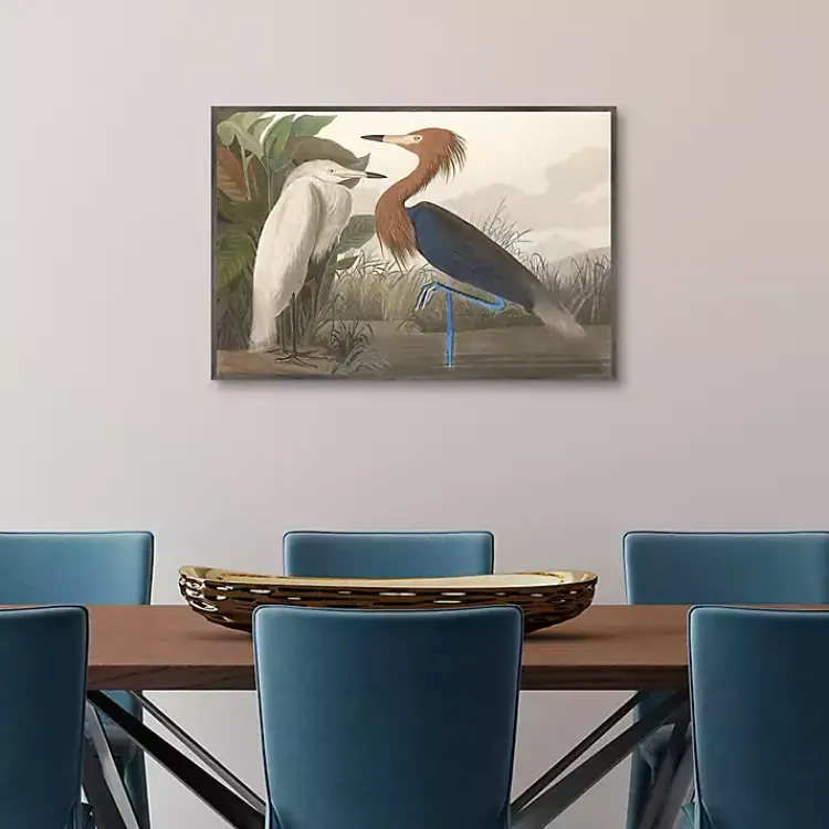 Kirklands Home Canvas Art|Purple Heron Framed Canvas Art Print Multi