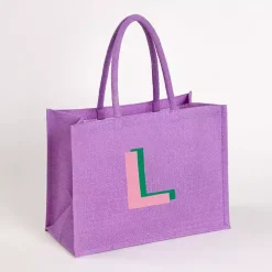 Best Monogram L Jute Tote Bag Monogram Seasonal Decor