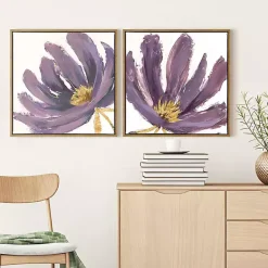 Kirklands Home Canvas Art|Pairs Framed Canvas Art Prints, Set of 2 Purple