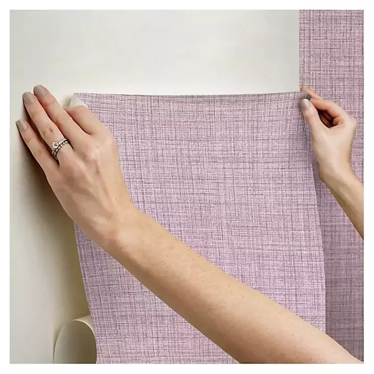 Kirklands Home Wall Murals & Wallpaper|Textured Faux Fabric Peel & Stick Wallpaper Purple