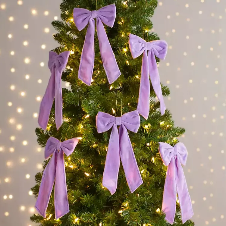 New Velvet Bow 6-pc. Ornament Set, 12 in. Christmas Ornaments