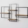 Kirklands Home Shelves|Quadrate Multi-Level Black Metal Wall Shelf