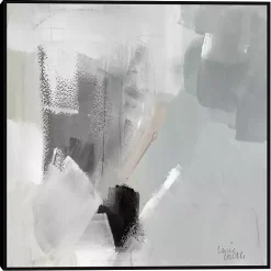 Kirklands Home Canvas Art|Quiet Framed Canvas Art Print Gray