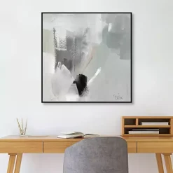 Kirklands Home Canvas Art|Quiet Framed Canvas Art Print Gray