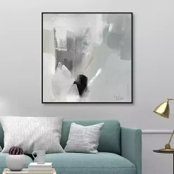 Kirklands Home Canvas Art|Quiet Framed Canvas Art Print Gray