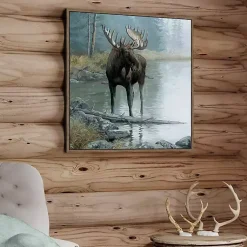 Kirklands Home Canvas Art|Quiet Water Moose Framed Canvas Art Print
