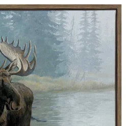 Kirklands Home Canvas Art|Quiet Water Moose Framed Canvas Art Print