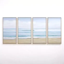 Kirklands Home Canvas Art|Quiet Wave Framed Canvas Art Prints, Set of 4