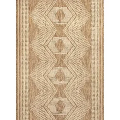 Kirklands Home Outdoor Rugs|Raina Tribal Zig Zag Outdoor Rug, 5x8 Brown