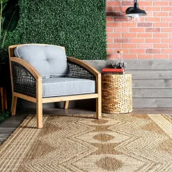 Kirklands Home Outdoor Rugs|Raina Tribal Zig Zag Outdoor Rug, 5x8 Brown