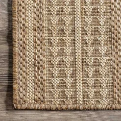 Kirklands Home Outdoor Rugs|Raina Tribal Zig Zag Outdoor Rug, 5x8 Brown