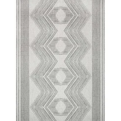 Kirklands Home Outdoor Rugs|Raina Tribal Zig Zag Outdoor Rug, 5x8 Gray