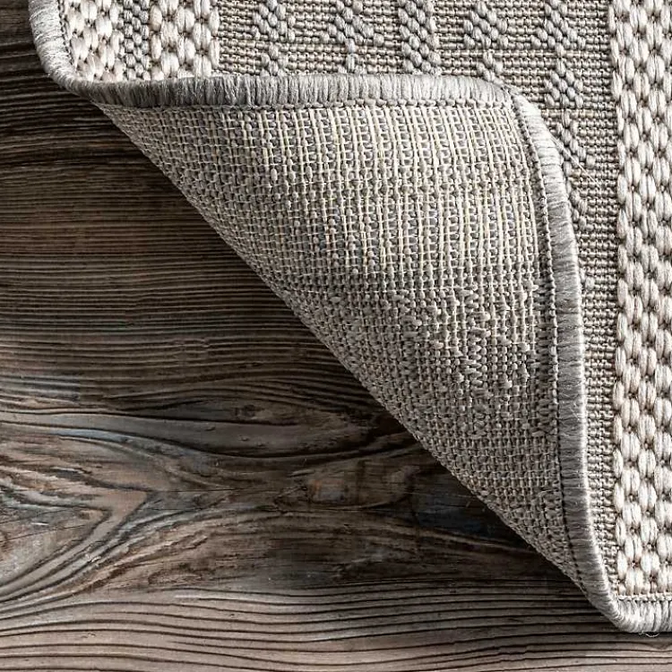 Kirklands Home Outdoor Rugs|Raina Tribal Zig Zag Outdoor Rug, 5x8 Gray