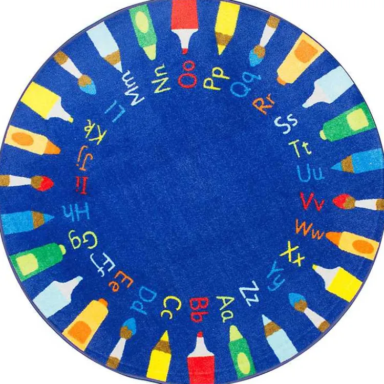 Kirklands Home Area Rugs|Rainbow Alphabet Round Rug, 8 ft. Multi