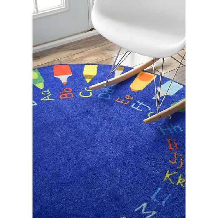 Kirklands Home Area Rugs|Rainbow Alphabet Round Rug, 8 ft. Multi