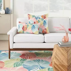 Kirklands Home Outdoor Cushions & Pillows|Rainbow Leaves Outdoor Square Throw Pillow Multi