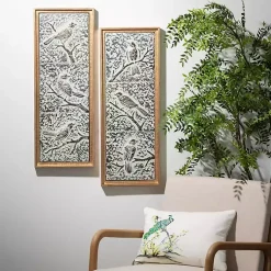 Kirklands Home Wall Plaques|Raised Bird Metal Wall Plaques, Set of 2