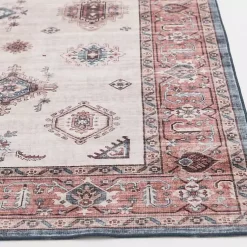 Kirklands Home Area Rugs|Raquel Red and Ivory Washable Area Rug, 7x9