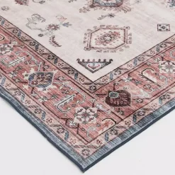 Kirklands Home Area Rugs|Raquel Red and Ivory Washable Area Rug, 7x9