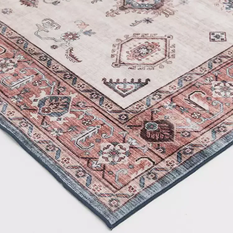 Kirklands Home Area Rugs|Raquel Red and Ivory Washable Area Rug, 7x9