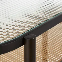 Kirklands Home Console Tables|Rattan and Glass 2-Tier Console Table