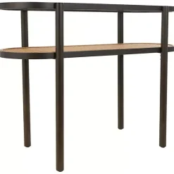 Kirklands Home Console Tables|Rattan and Glass 2-Tier Console Table