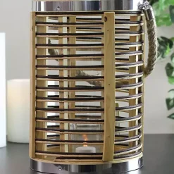 Online Rattan Hurricane Lantern with Jute Rope Lanterns