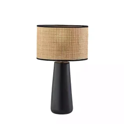 Kirklands Home Table Lamps|Rattan Shade Base Table Lamp Black