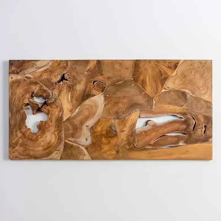 Kirklands Home Wall Plaques|Raw Teak Root Panel Wall Plaque Brown