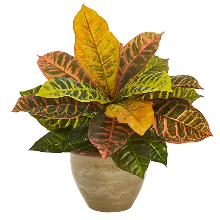 Best Real Touch Potted Garden Croton Plant Trees & Topiaries