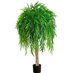 Discount Real Touch Willow Tree in Black Planter, 4 ft. Trees & Topiaries
