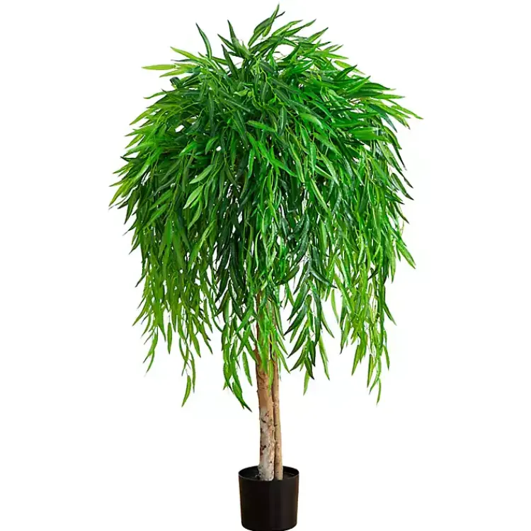 Discount Real Touch Willow Tree in Black Planter, 4 ft. Trees & Topiaries