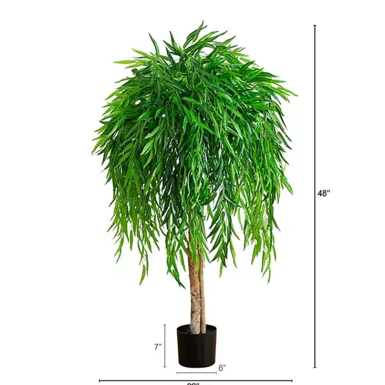 Discount Real Touch Willow Tree in Black Planter, 4 ft. Trees & Topiaries