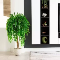 Discount Real Touch Willow Tree in Black Planter, 4 ft. Trees & Topiaries